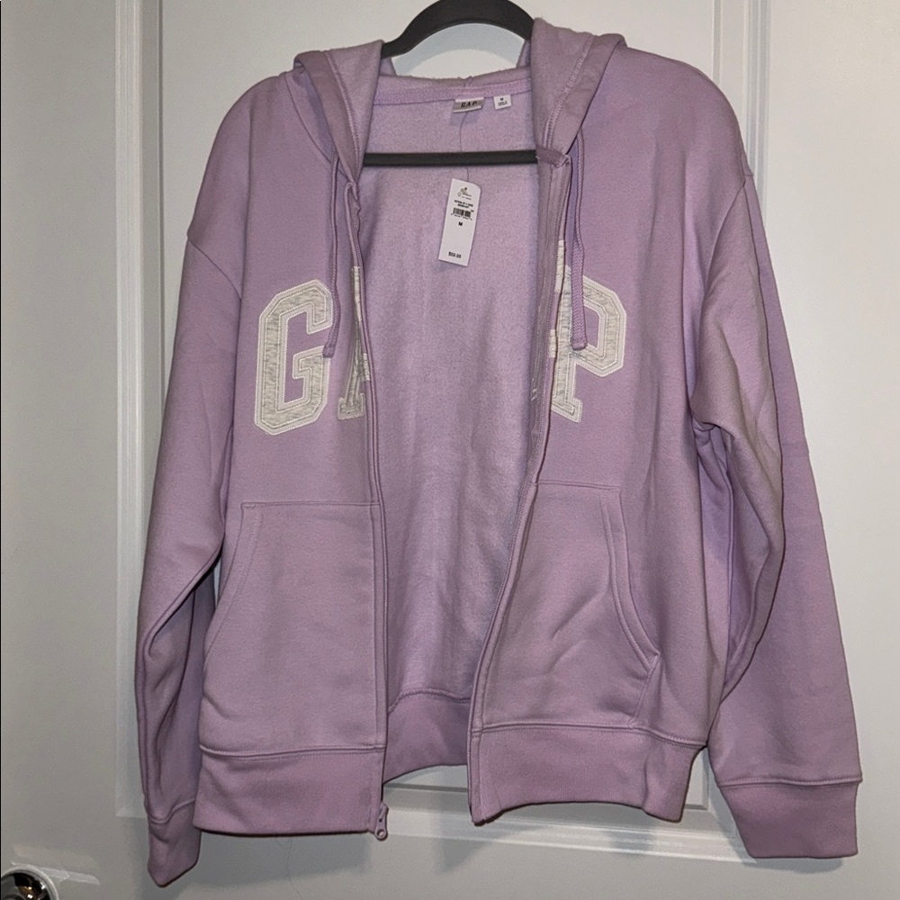 GAP Lilac Full-Zip Hoodie with White Logo - Picture 2 of 4